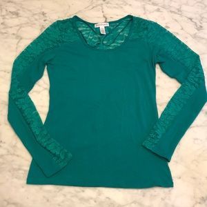 AMBIANCE APPAREL lacy long-sleeved shirt